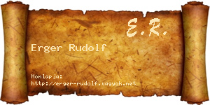 Erger Rudolf névjegykártya